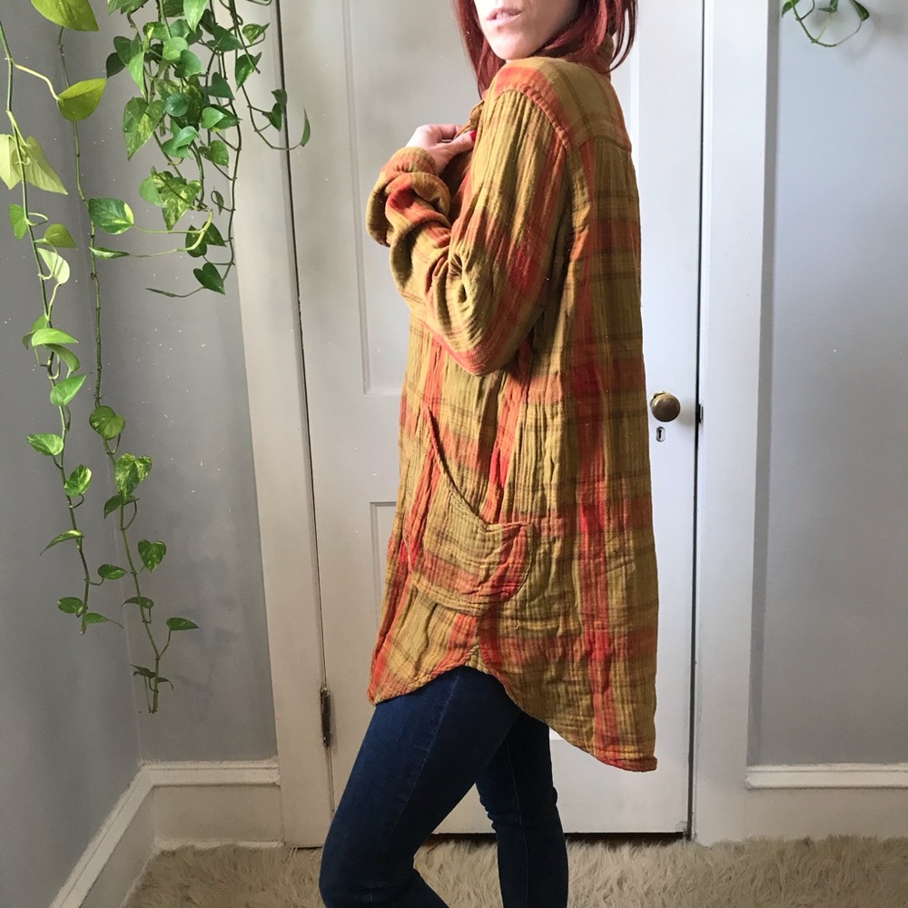 CP Shades x Free People Yellow Flannel Tunic Top - Picture 2 of 8